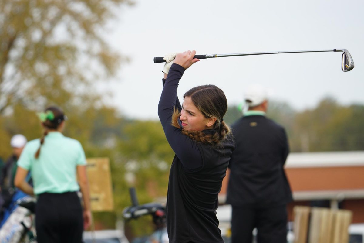 Senior Alyssa Cosens at SEK State for girls golf. Photo provided by Mary Packard